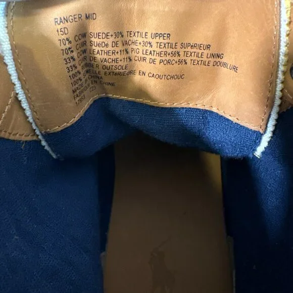 Mens 15 D Polo Country Ralph Lauren Ranger Suede Boots Colorblock Green Blue - Picture 6 of 9